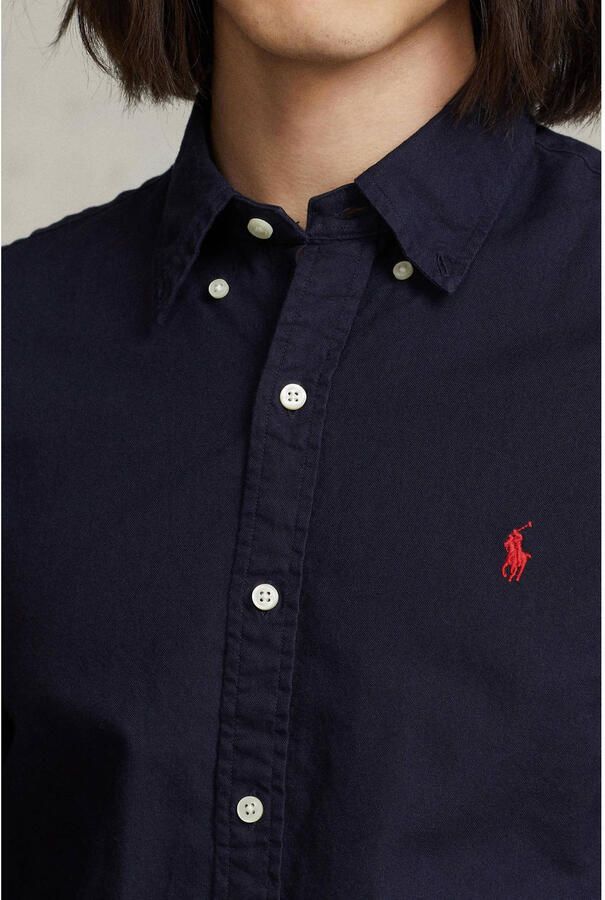 Polo Ralph Lauren Overhemd Lange Mouw CHEMISE CINTREE SLIM FIT EN OXFORD LEGER TYPE CHINO COL BOUTONNE