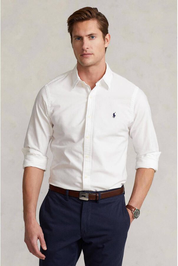 Polo Ralph Lauren Overhemd Lange Mouw CHEMISE CINTREE SLIM FIT EN OXFORD LEGER TYPE CHINO COL BOUTONNE - Foto 2