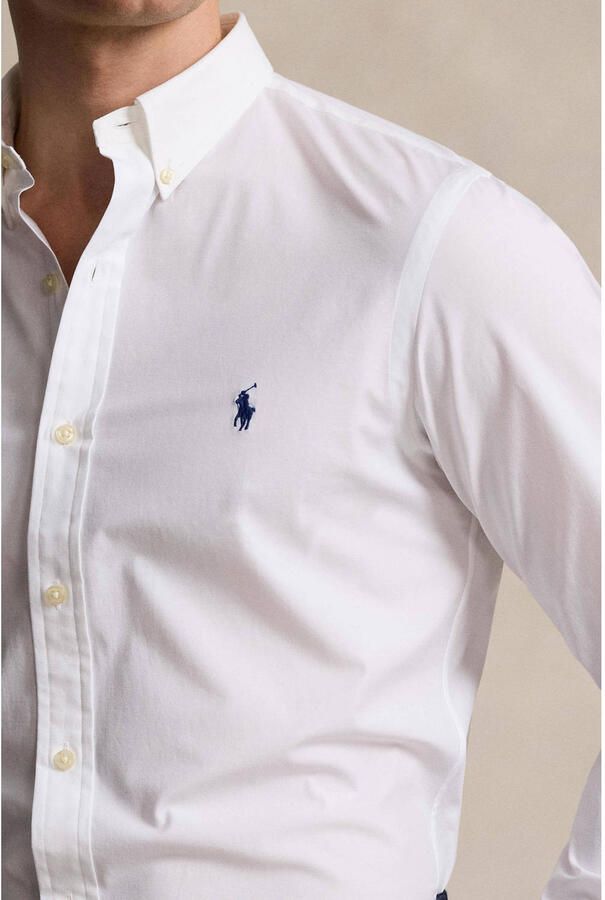 Ralph Lauren Verfijnd Slim-Fit Katoenen Stretch Overhemd White Heren
