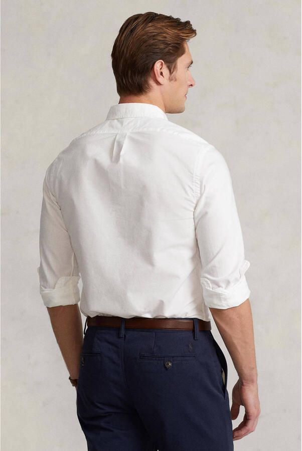 Polo Ralph Lauren Overhemd Lange Mouw CHEMISE CINTREE SLIM FIT EN OXFORD LEGER TYPE CHINO COL BOUTONNE