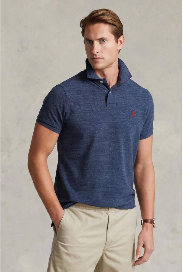 Polo Ralph Lauren Blauwe Polo T-shirts en Polos met Rode Pony Borduursel Blue Heren