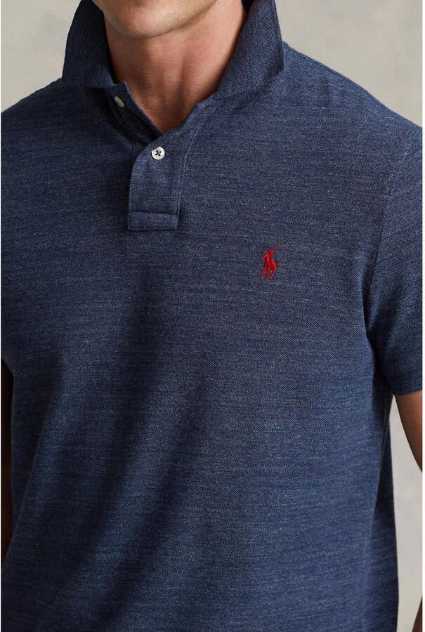 Polo Ralph Lauren Blauwe Polo T-shirts en Polos met Rode Pony Borduursel Blue Heren - Foto 3