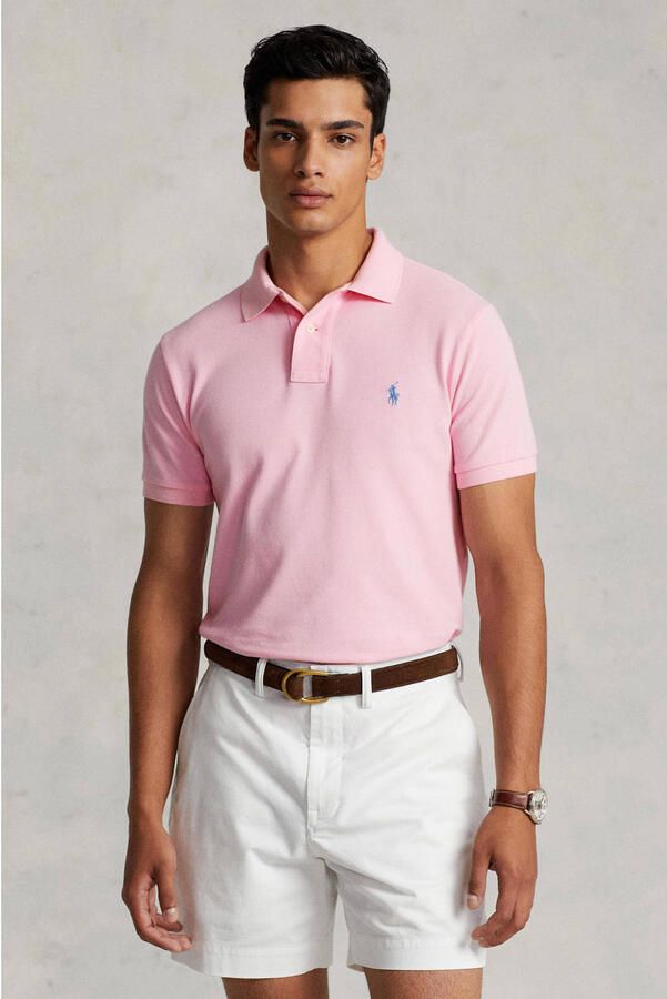 Polo Ralph Lauren Polo shirt met logo borduursel en geribbelde kraag en manchetten Pink Heren - Foto 3