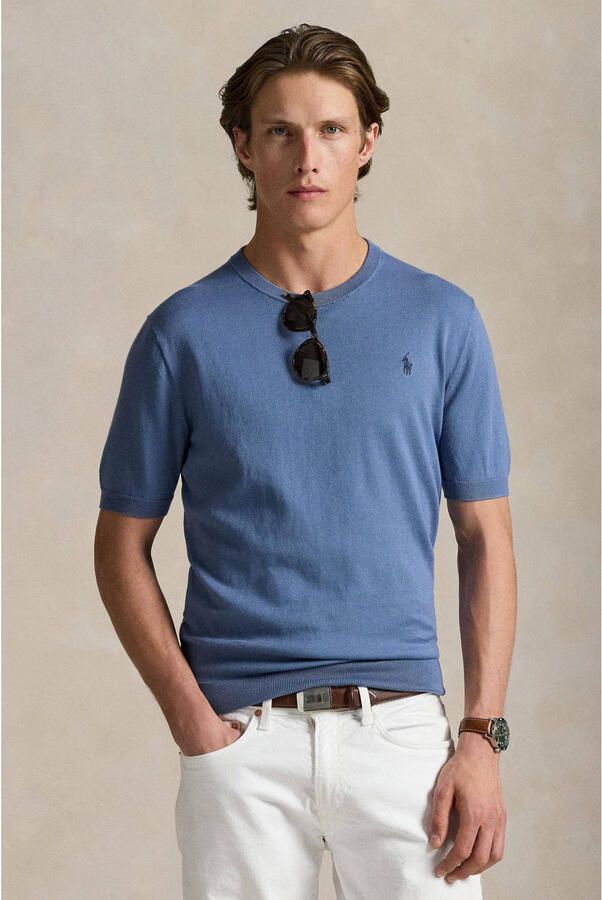 Polo Ralph Lauren Gebreid shirt met ronde hals en labelstitching - Foto 3