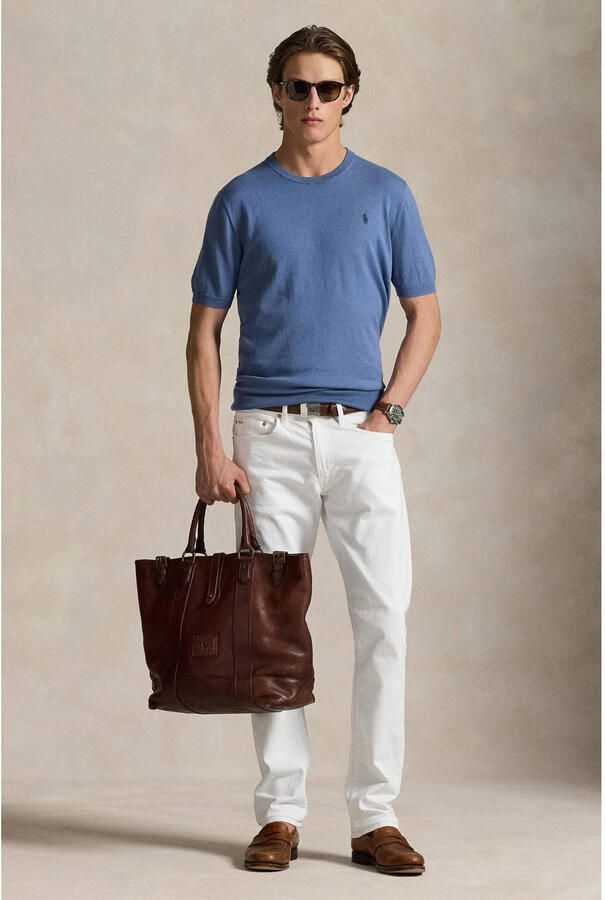 Polo Ralph Lauren Gebreid shirt met ronde hals en labelstitching