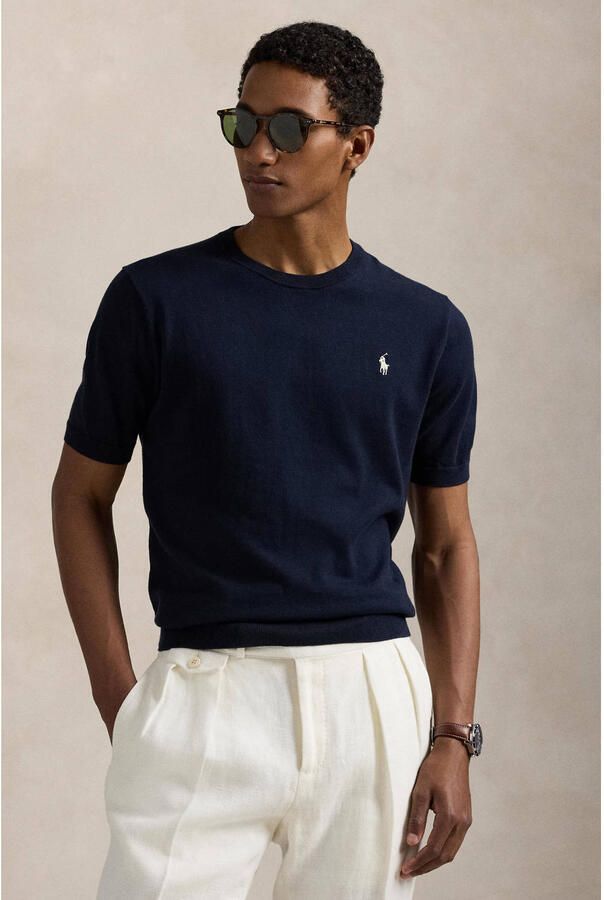 Polo Ralph Lauren Gebreid shirt met ronde hals en labelstitching - Foto 3