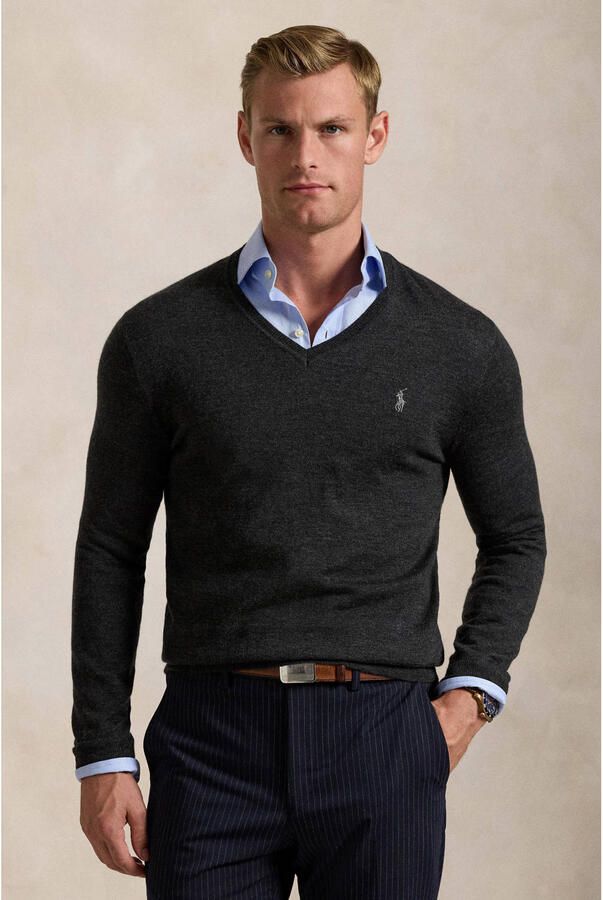 Polo Ralph Lauren Gebreide pullover van merinowol met V-hals - Foto 3