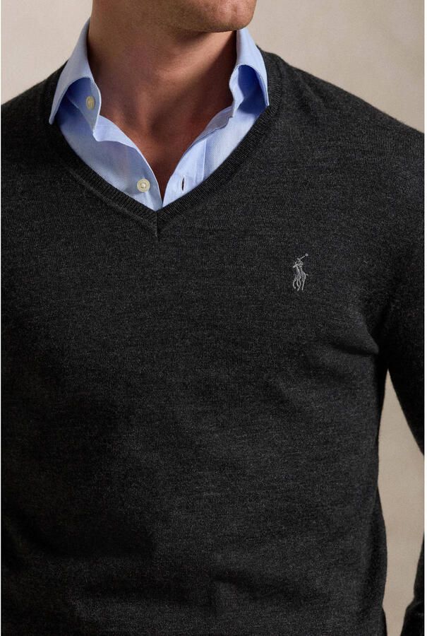 Polo Ralph Lauren Gebreide pullover van merinowol met V-hals