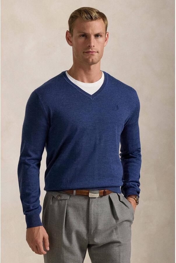 POLO Ralph Lauren trui met wol fijn gebreid donkerblauw - Foto 2