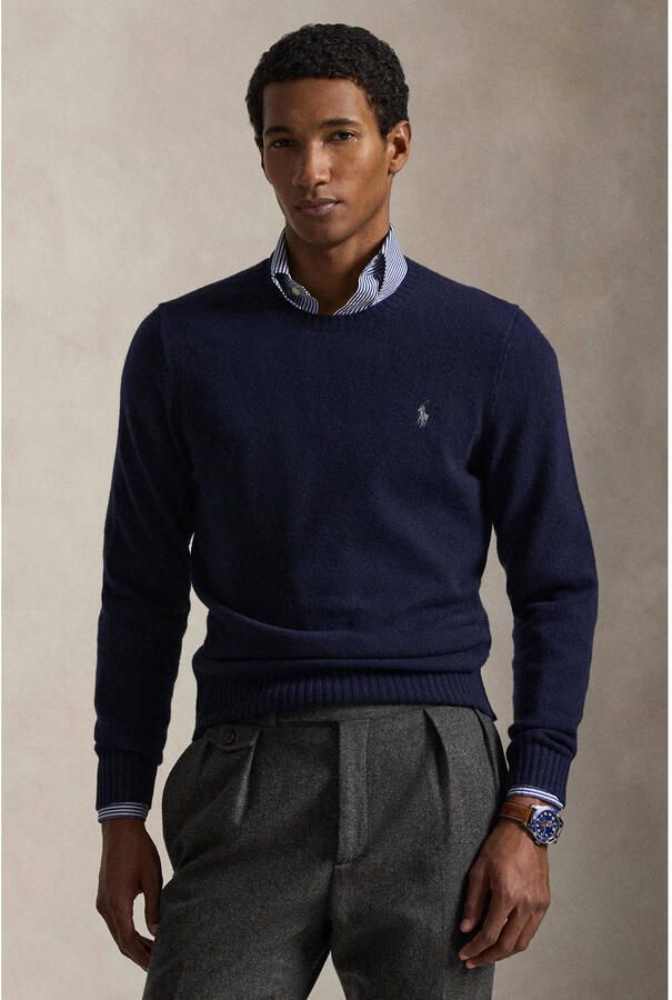 Ralph Lauren Blauwe Gebreide Trui met Polo Logo Blue Heren