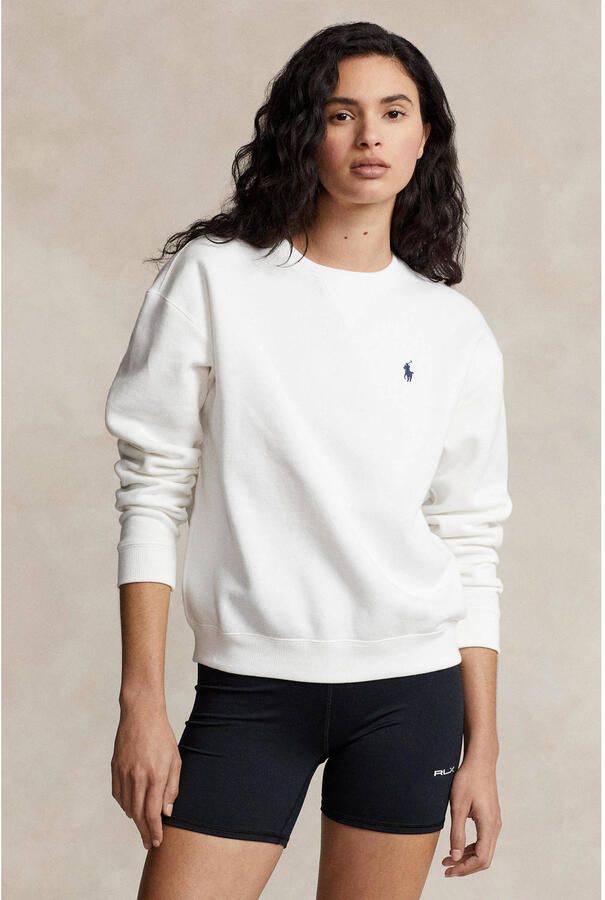 Polo Ralph Lauren Witte Katoenen Sweatshirt met Geborduurd Logo White Dames