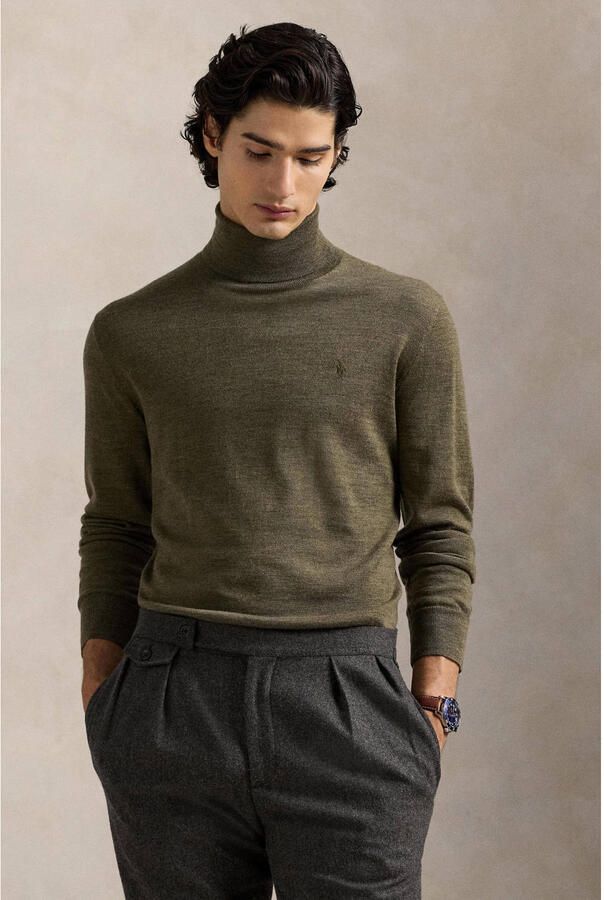 POLO Ralph Lauren wollen coltrui olijfgroen - Foto 2