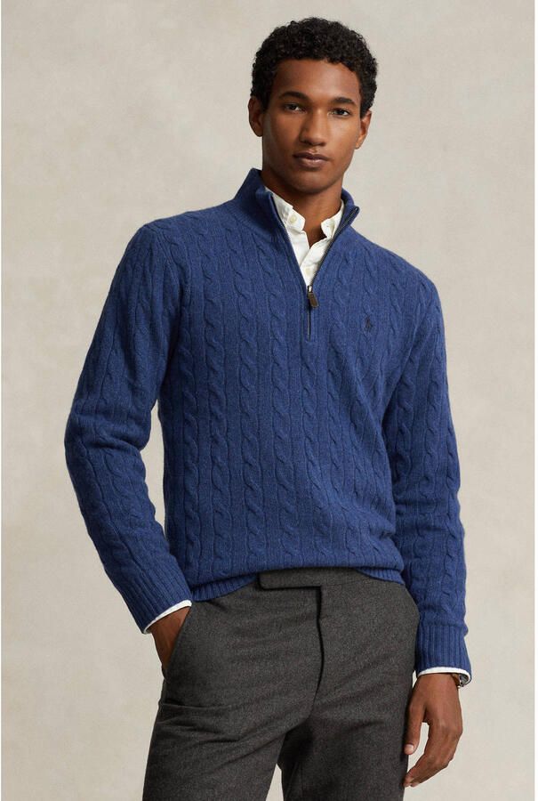 Polo Ralph Lauren Gebreide pullover van een mix van katoen en kasjmier met opstaande kraag - Foto 3