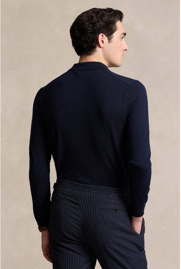 Polo Ralph Lauren Merino Grijs Paard Sweaters Blue Heren