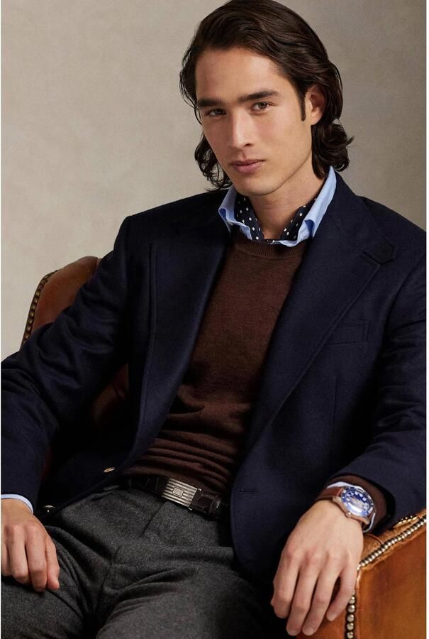 POLO Ralph Lauren wollen trui fijn gebreid donkerbruin