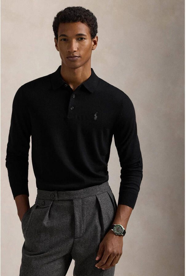 Polo Ralph Lauren Lange Mouw Gebreide Trui Pullover Black Heren