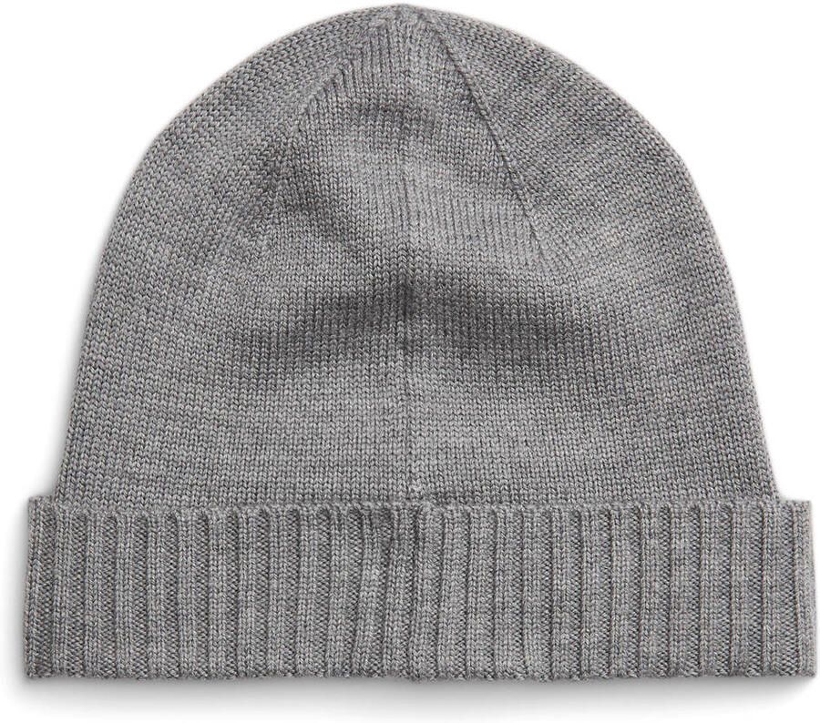 Polo Ralph Lauren Grijze Gebreide Muts met Geborduurde Pony Blue Heren