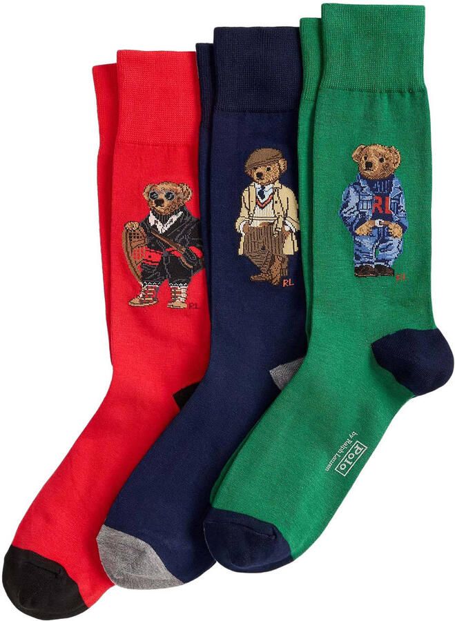 Polo Ralph Lauren Underwear Sokken met labelprint in een set van 3 paar