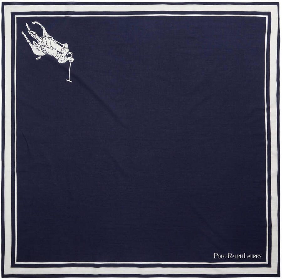 Ralph Lauren sjaal met logo donkerblauw