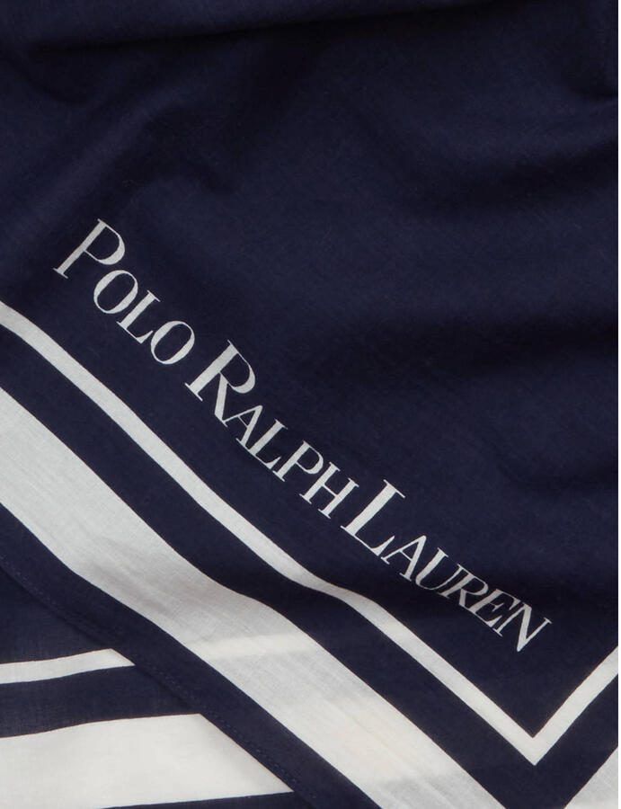 Ralph Lauren sjaal met logo donkerblauw - Foto 3