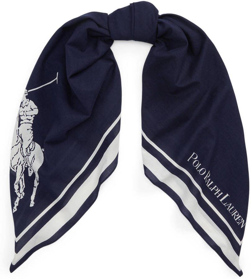 Ralph Lauren sjaal met logo donkerblauw - Foto 2