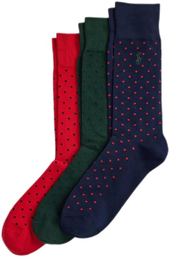 Ralph Lauren sokken met stippen set van 3 multi