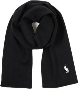 Ralph Lauren sjaal met logo zwart