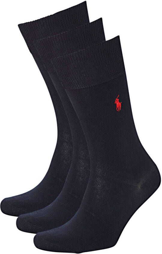 Ralph Lauren sokken Mercerized set van 3 donkerblauw