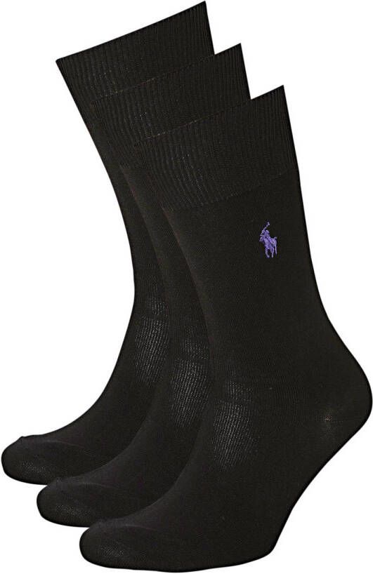 Ralph Lauren sokken Mercerized set van 3 zwart