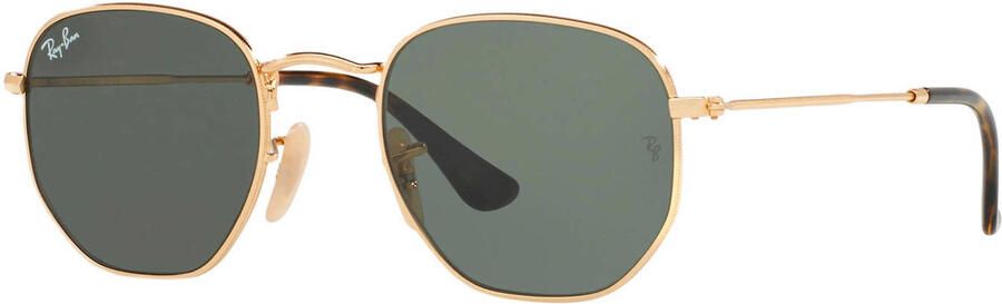 Ray-Ban Hexagonale zonnebril RB3548N Zeshoekige platte lenzen Yellow Green Unisex - Foto 3