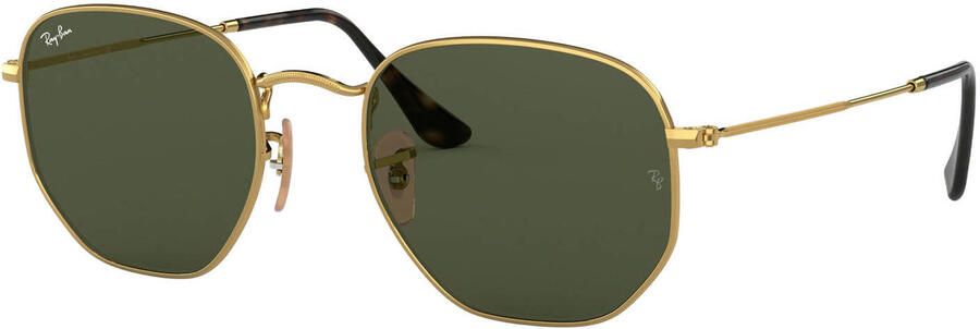 Ray-Ban Hexagonale zonnebril RB3548N Zeshoekige platte lenzen Yellow Green Unisex