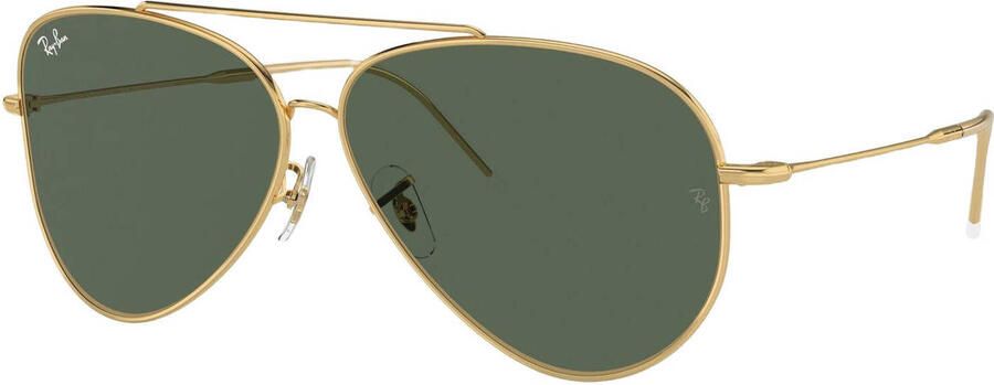 Ray-Ban Revolutionaire zonnebril met aviator montuur en donkergroene lenzen Yellow Heren