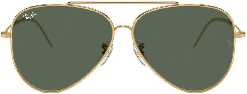 Ray-Ban Revolutionaire zonnebril met aviator montuur en donkergroene lenzen Yellow Heren - Foto 2
