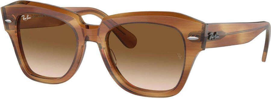 Ray-Ban zonnebril State Street met tortoise print bruin