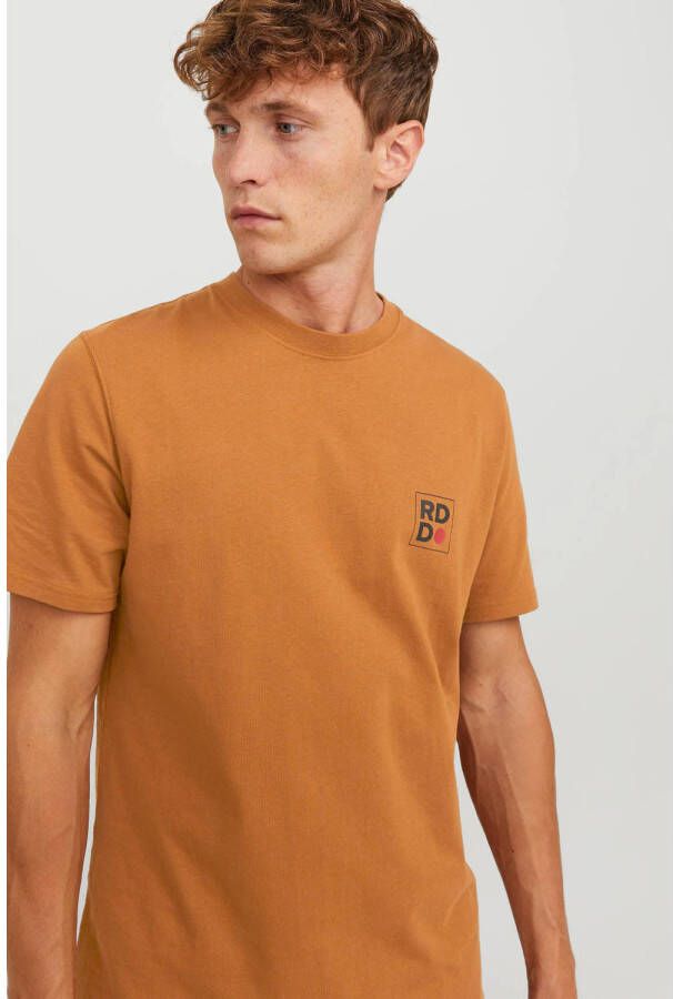 R.D.D. ROYAL DENIM DIVISION oversized T-shirt RDDAARON met printopdruk oranje