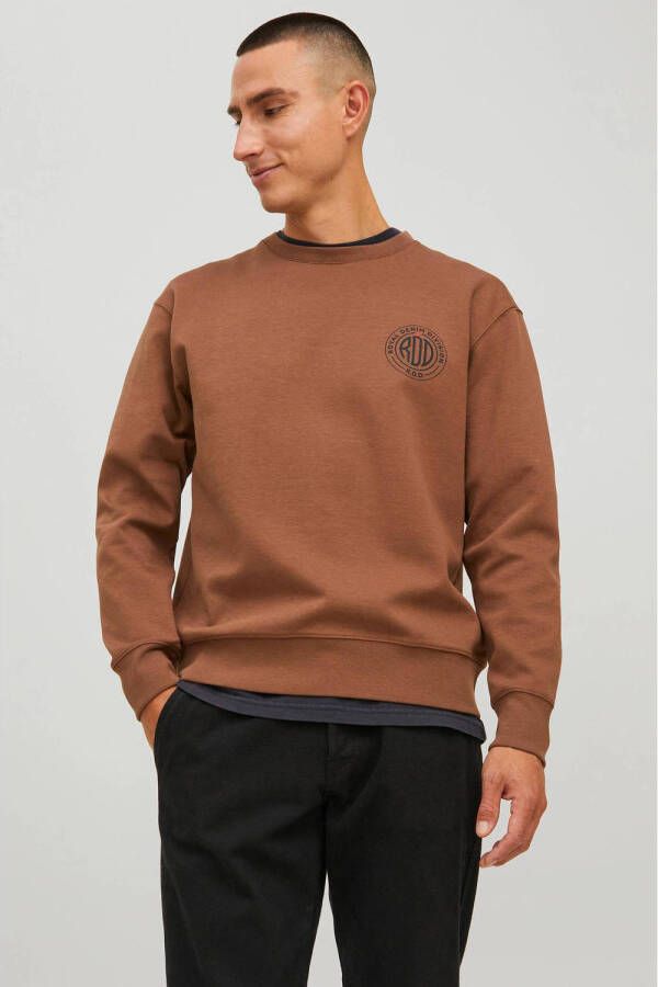 R.D.D. ROYAL DENIM DIVISION sweater RDDDEAN met logo cacoa brown