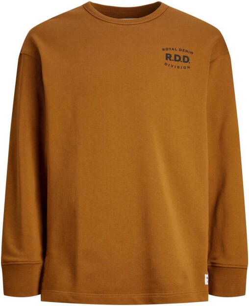 R.D.D. ROYAL DENIM DIVISION sweater RDDHENRY met logo caramel