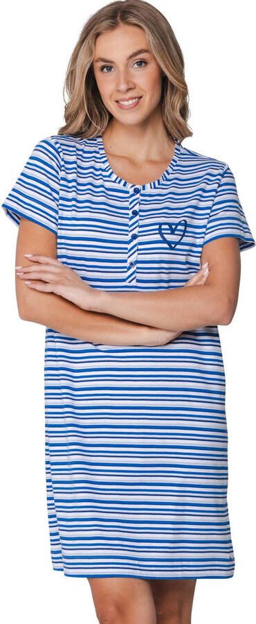Rebelle nachthemd blauw wit