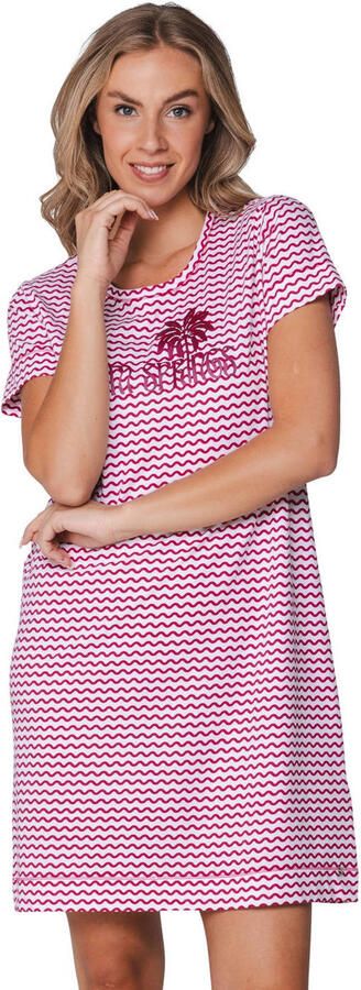 Rebelle nachthemd fuchsia wit