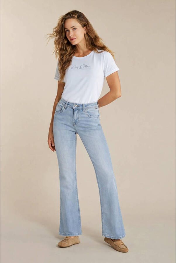 Red Button Babette high waist flared jeans light blue denim