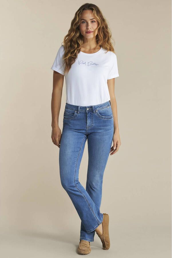 Red Button Babette high waist flared jeans medium blue denim