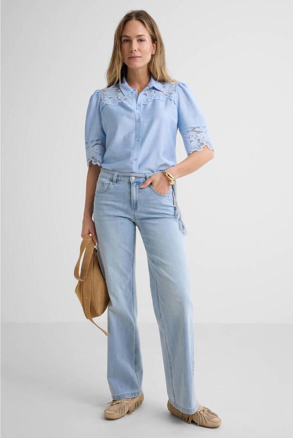 Red Button Colette & Belt White Bleach straight leg jeans light blue denim - Foto 2