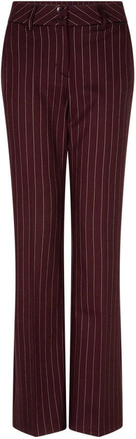 Red Button gestreepte gebreide flared broek burgundy