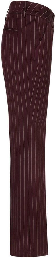 Red Button gestreepte gebreide flared broek burgundy - Foto 1