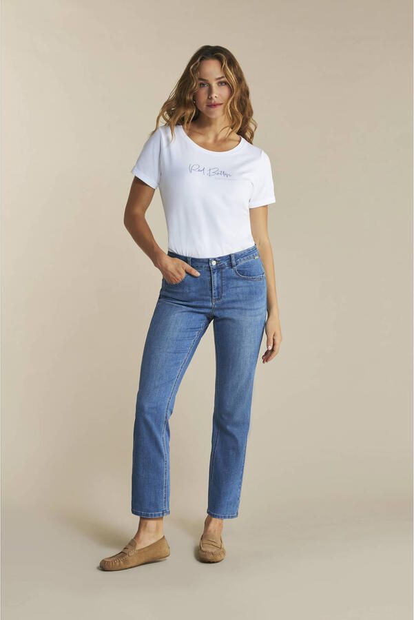 Red Button high waist straight leg jeans Kate medium blue denim