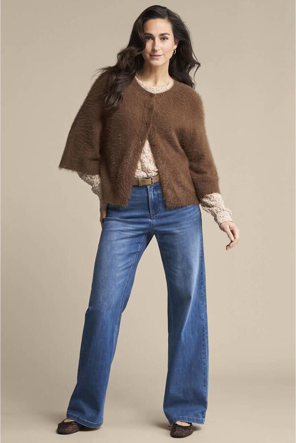 Red Button high waist wide leg jeans stone used