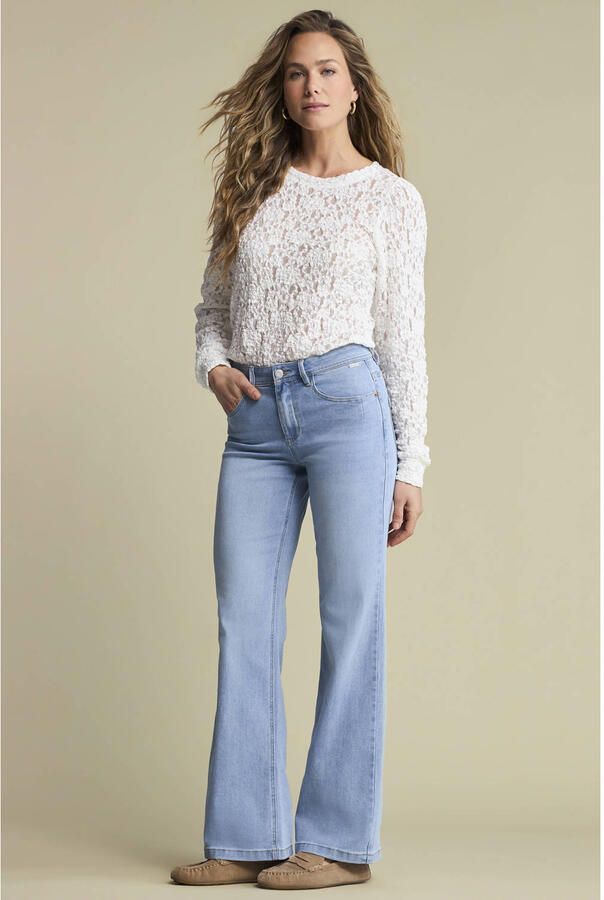 Red Button high waist wide leg jeans light blue denim - Foto 3