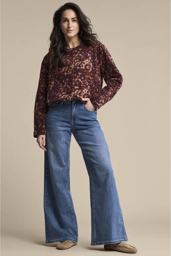 Red Button regular waist wide leg jeans mediumblauw