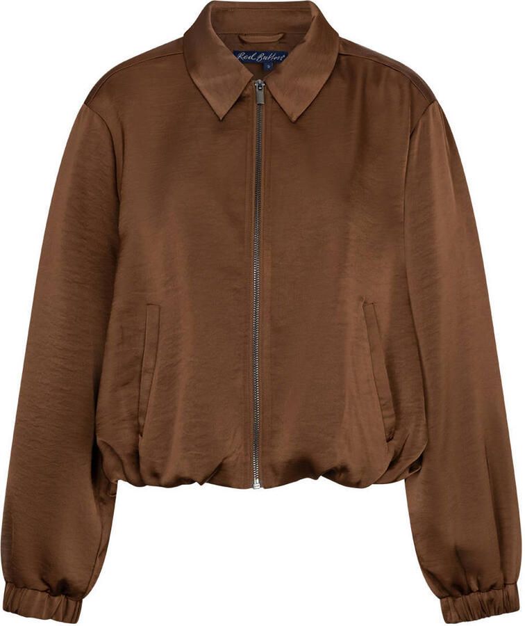Red Button satijnen jacket met plooien bruin