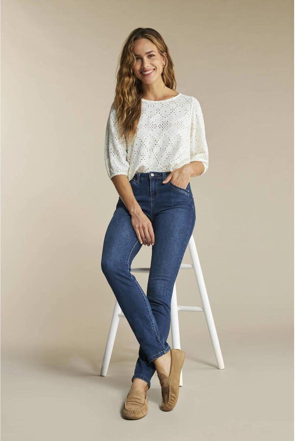 Red Button Slim Fit Midstone Used Jimmy Jeans Blue Dames - Foto 2